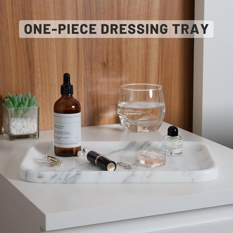 karibiber Arabescato Marble Vanity Tray - Decorative Organizer for Bathroom Countertop, Dresser, Kitchen Sink - Image 4
